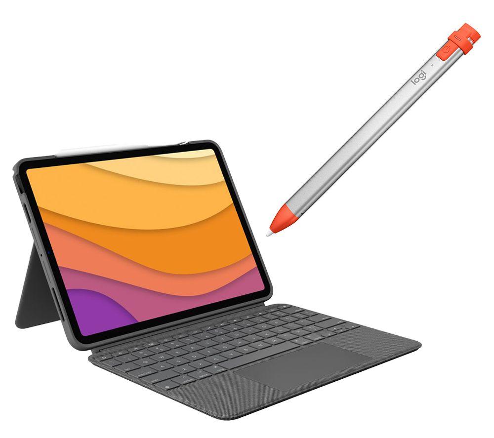 Logitech Combo Touch iPad Air 10.9 (4th & 5th gen) Keyboard Folio Case & Crayon Digital Pencil for 