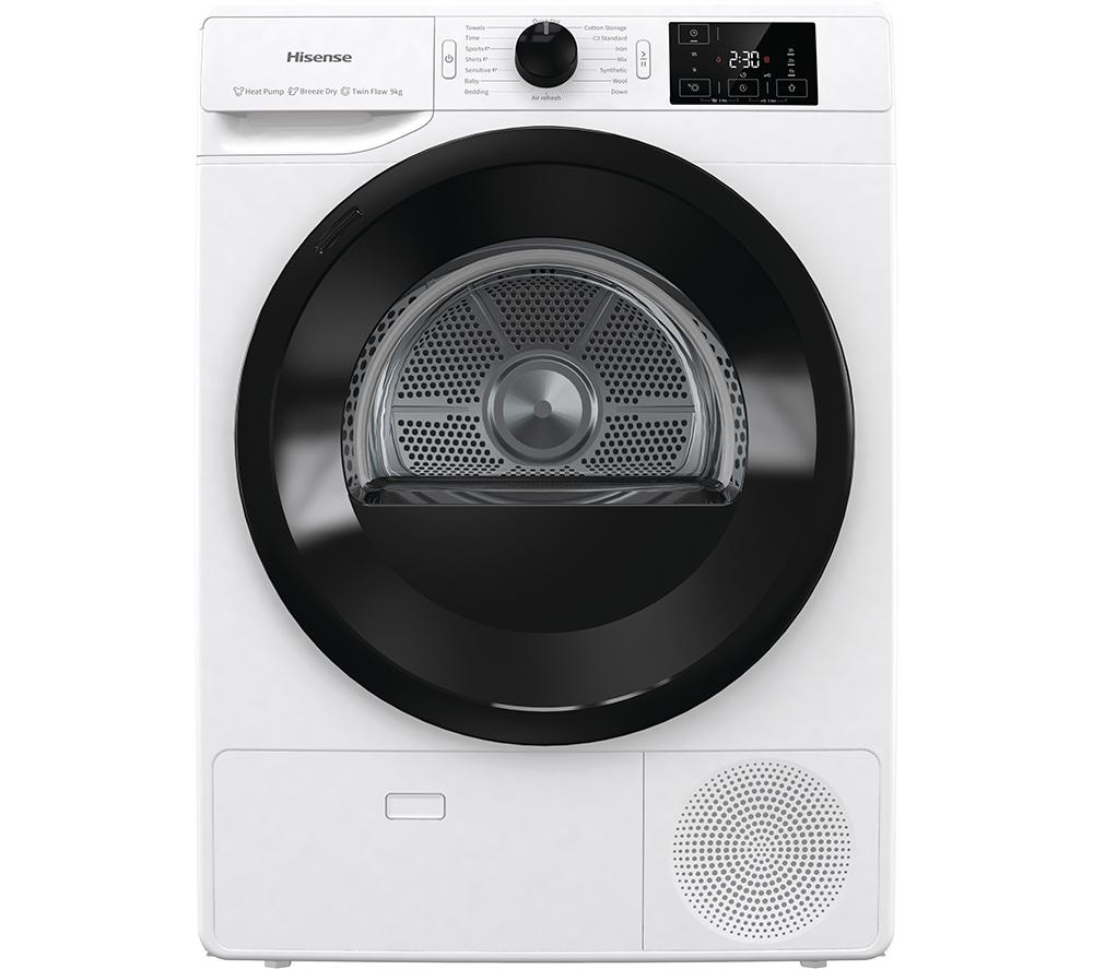 HISENSE Series 3 DHGC903 9 kg Heat Pump Tumble Dryer - White, White