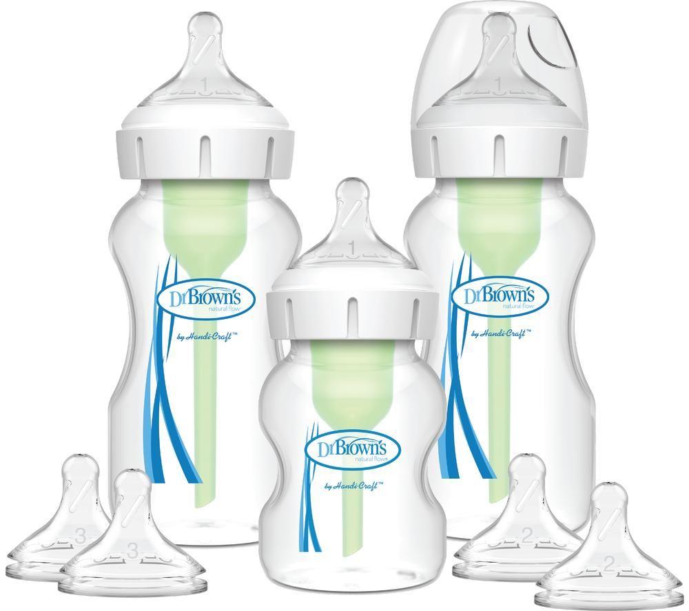 DR BROWN'S Natural Flow Options Anti-Colic DBWB03605 Baby Bottle Starter Kit - White