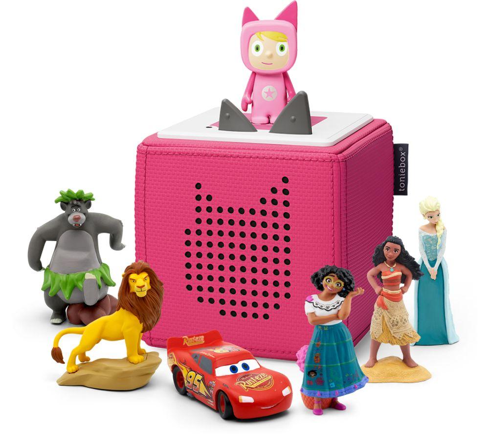 Tonies Toniebox Starter Set (Pink), Lion King, Encanto, Baloo, Lightning McQueen, Moana & Elsa Audio