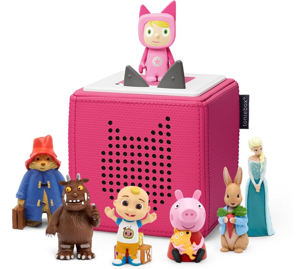 Tonies Toniebox Starter Set (Pink), Peter Rabbit, Paddington Bear, Cocomelon, Elsa, Gruffalo & Peppa