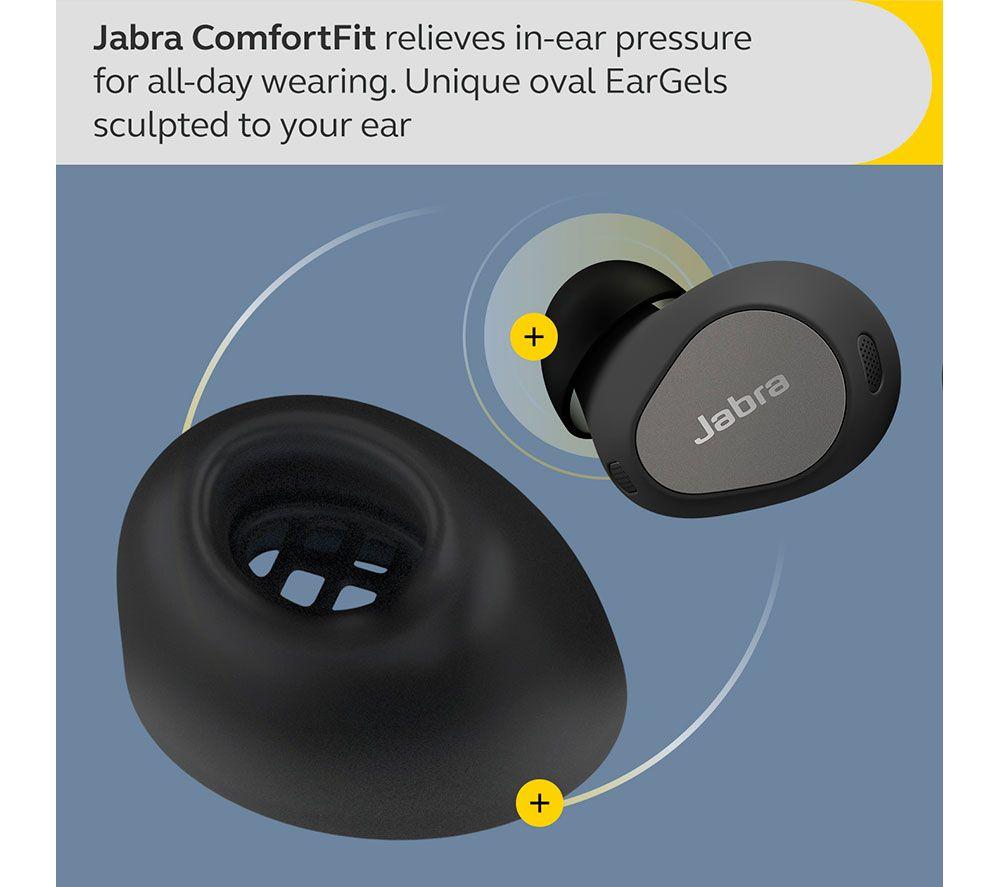 JABRA Elite 10 Wireless Bluetooth Noise Cancelling Earbuds Titanium Black