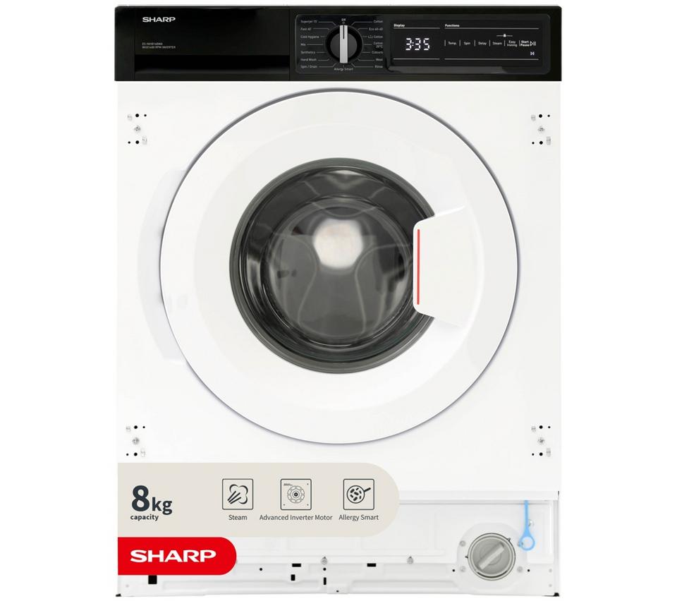 SHARP ES-NIH814BWA-EN Integrated 8 kg 1400 Spin Washing Machine - White