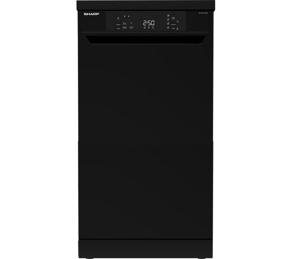 SHARP QW-NA1CF47EB Full-size Dishwasher - Black, Black