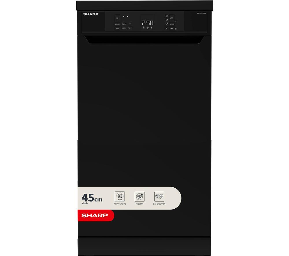 SHARP QW-NA1CF47EB Full-size Dishwasher - Black, Black