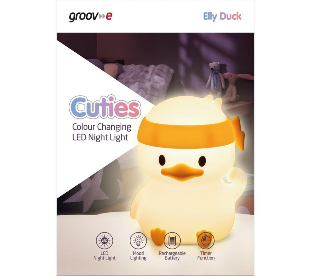 GROOV-E Cuties Elly Duck Kids Night Light - Multicolour image number 6 of 6