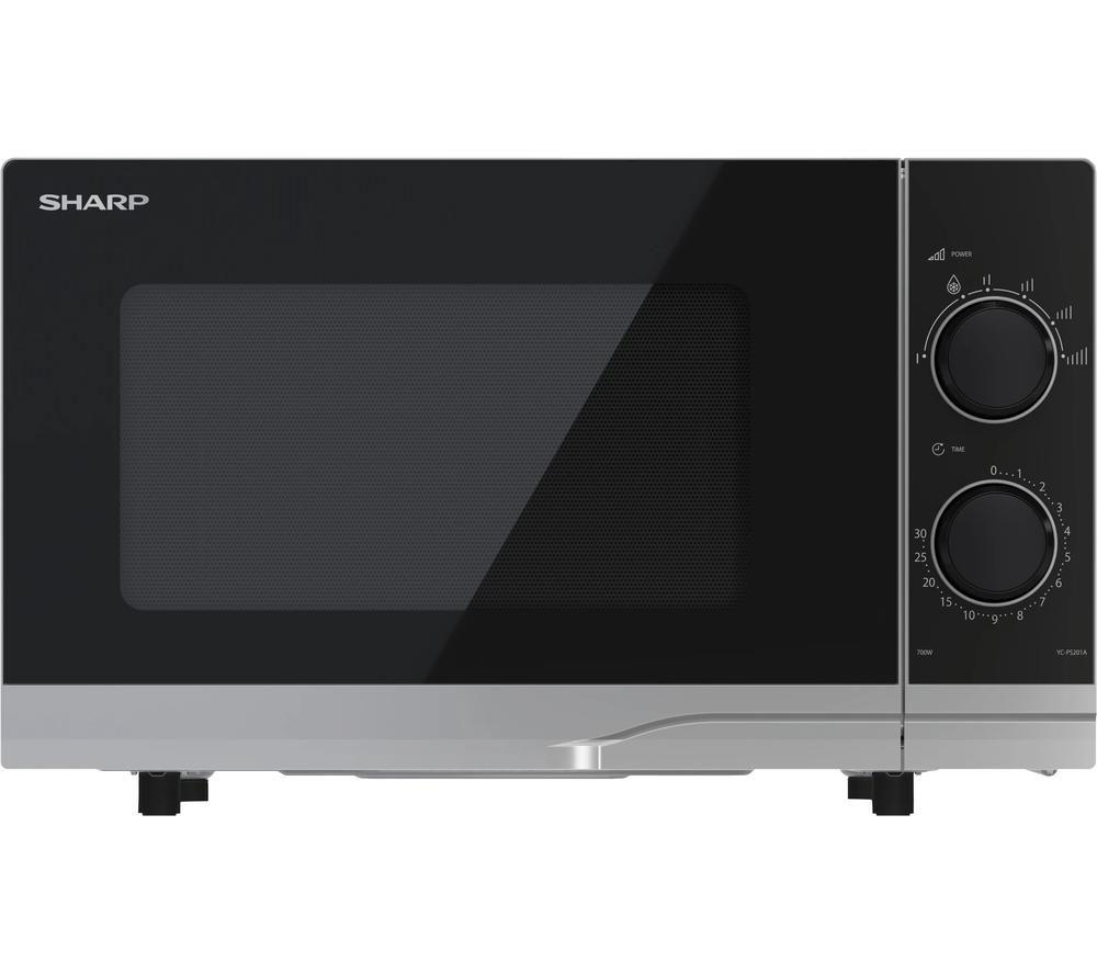 Sharp Premium Series Yc-Ps201au-S Solo Microwave - Silver, Silver/Grey