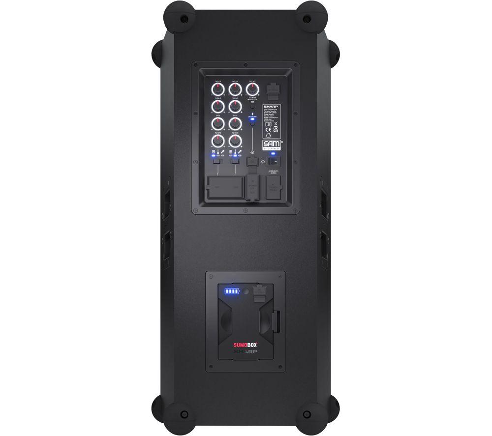 SHARP SumoBox CP-LS100 Portable Bluetooth Megasound PA Speaker - Black image number 5 of 12