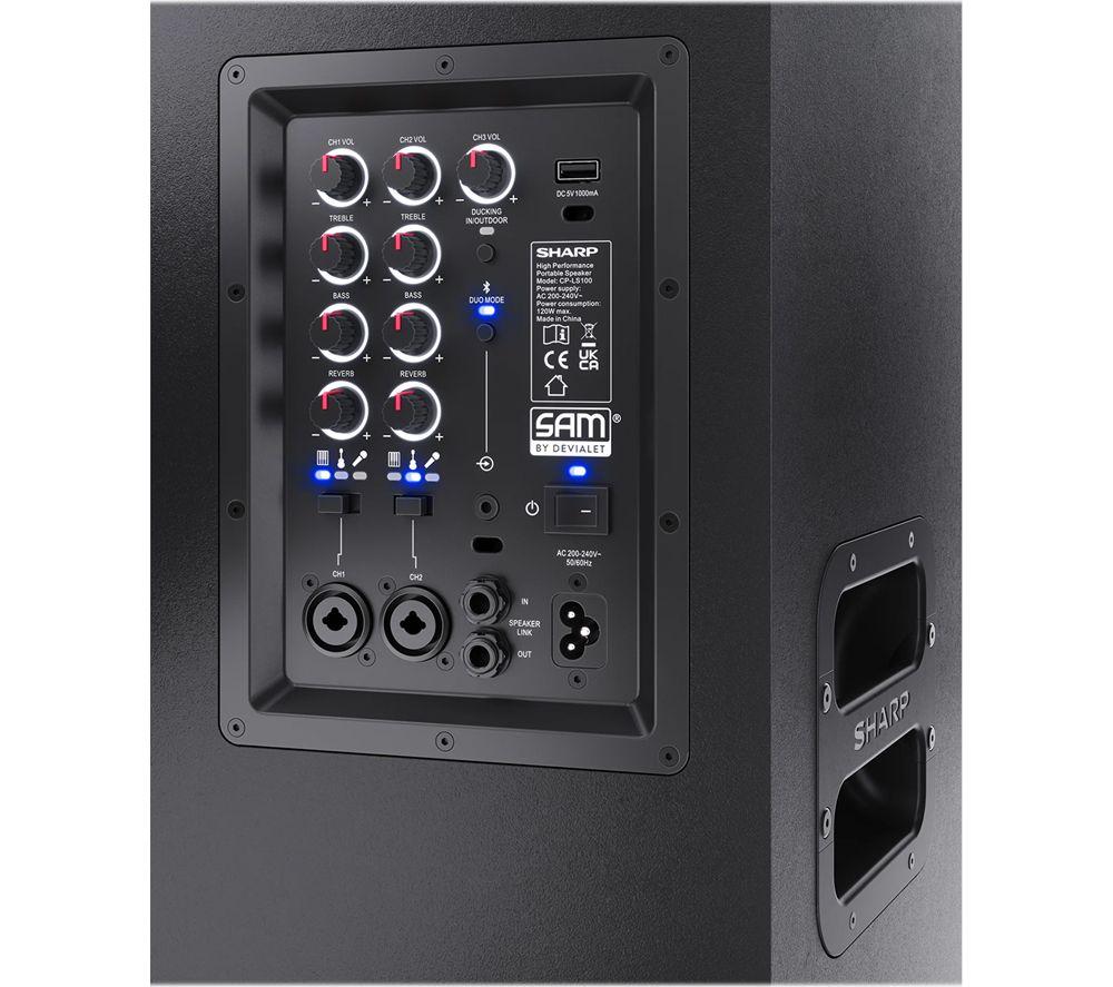 SHARP SumoBox CP-LS100 Portable Bluetooth Megasound PA Speaker - Black image number 6 of 12