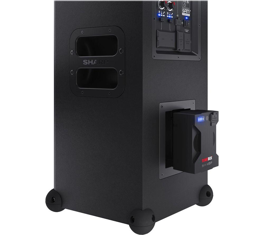 SHARP SumoBox CP-LS100 Portable Bluetooth Megasound PA Speaker - Black image number 7 of 12