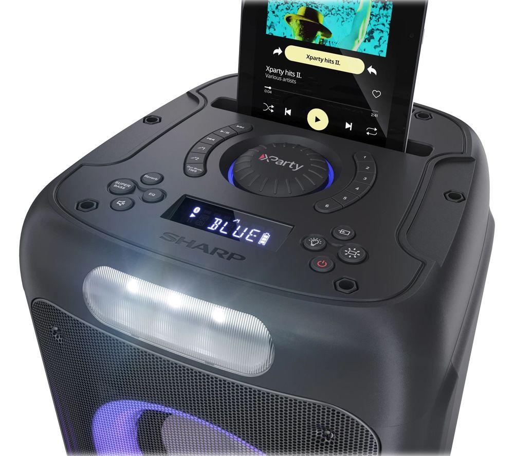 SHARP XParty Street Beat PS-949 Portable Bluetooth Megasound Party Speaker with Microphone - Black image number 8 of 12