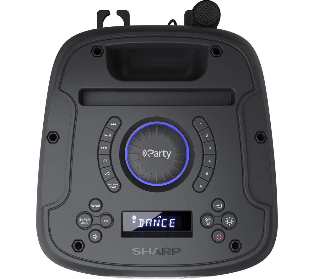 SHARP XParty Street Beat PS-949 Portable Bluetooth Megasound Party Speaker with Microphone - Black image number 12 of 12