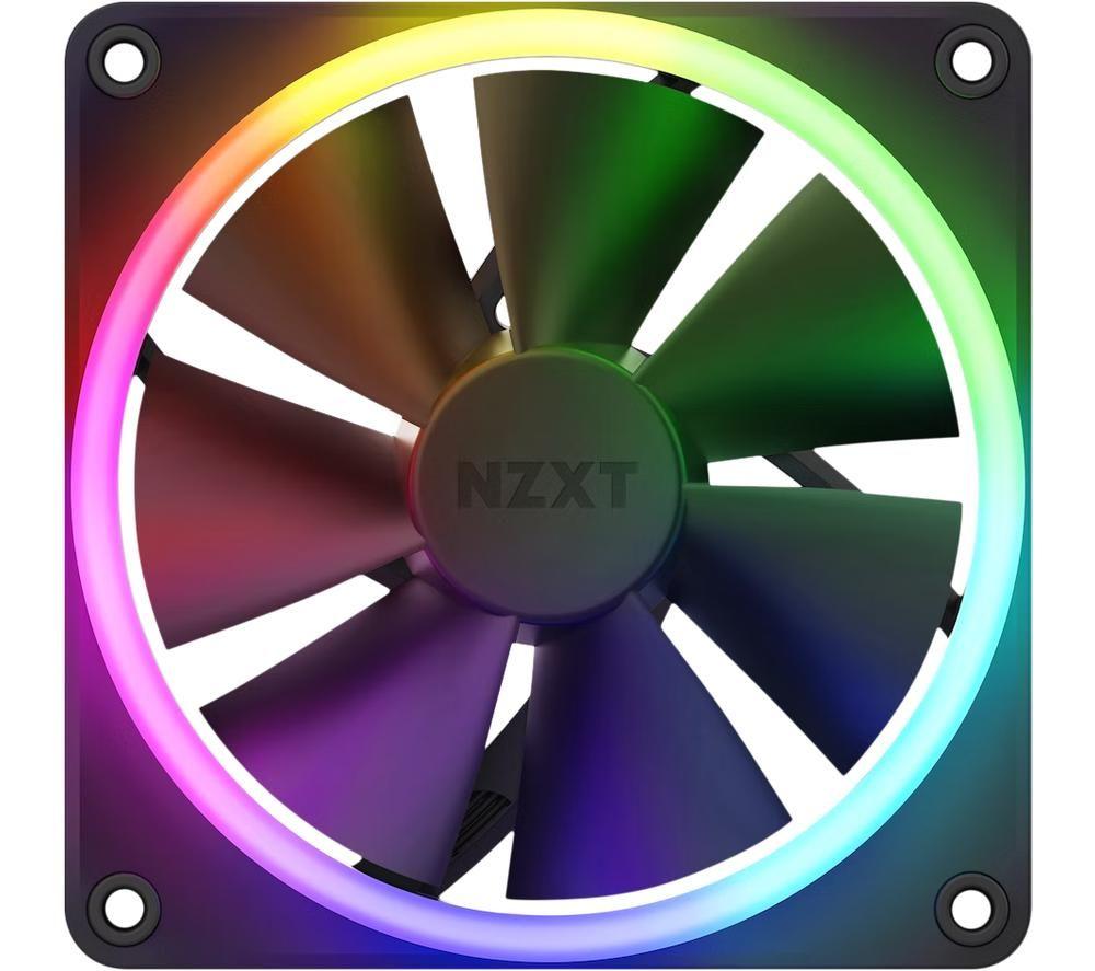 Nzxt F120 RGB Fans - RF-R12SF-B1 - Advanced RGB Lighting Adjustment - Whisper Quiet Cooling - Single (RGB Fan and Controller Required & Not Included) - 120 mm Fan - Black