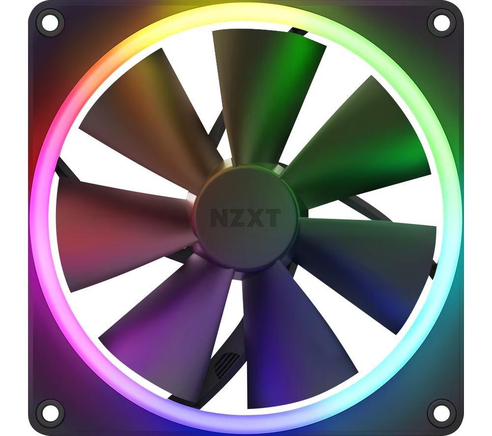 NZXT F140 RGB Fans - RF-R14SF-B1 - Advanced RGB Lighting Customization - Whisper Quiet Cooling - Single (RGB Fan & Controller REQUIRED & NOT INCLUDED) - 140mm Fan - Black