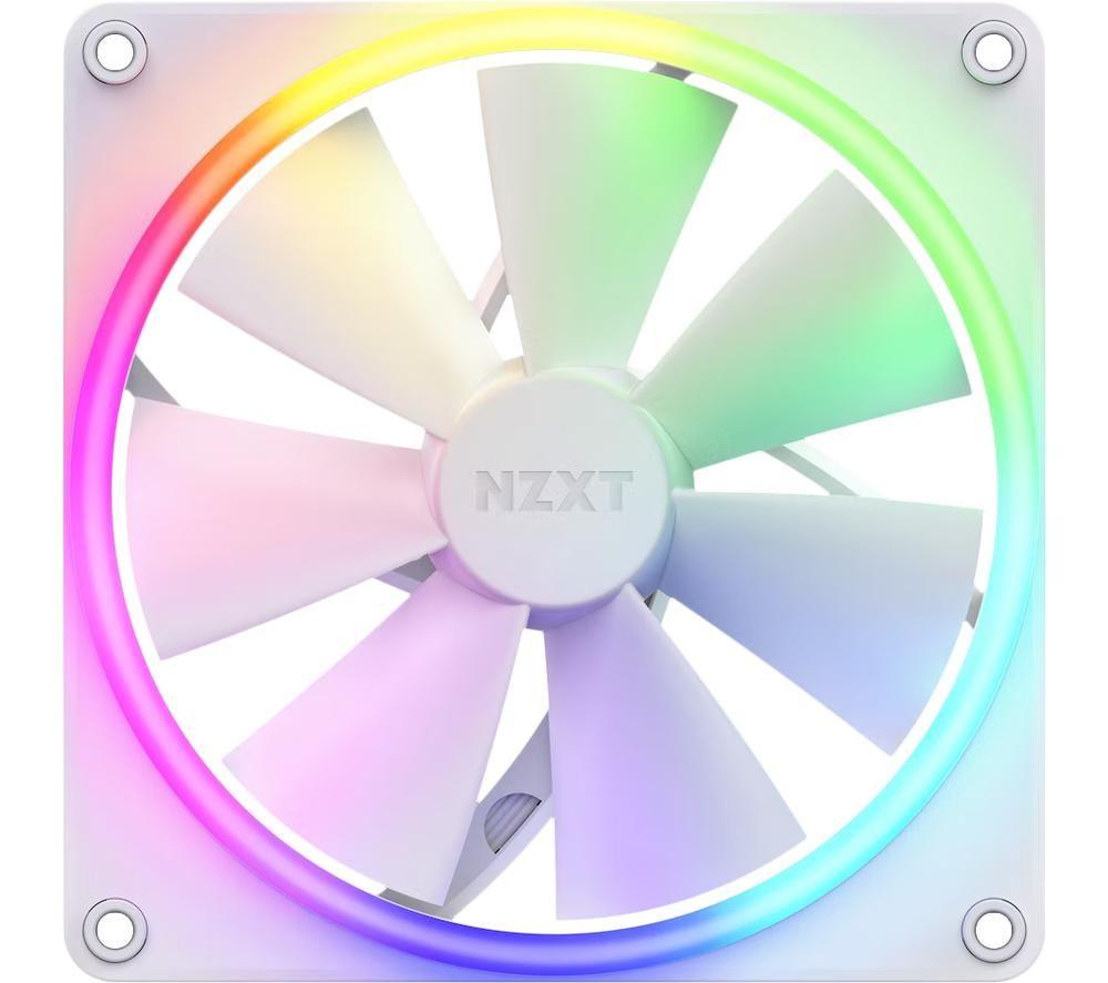 NZXT F140 RGB Fans - RF-R14SF-W1 - Advanced RGB lighting customization, Single (RGB fan and controller REQUIRED AND NOT INCLUDED) - Fan x 140 mm, 14 x 14 x 2.6 cm, White