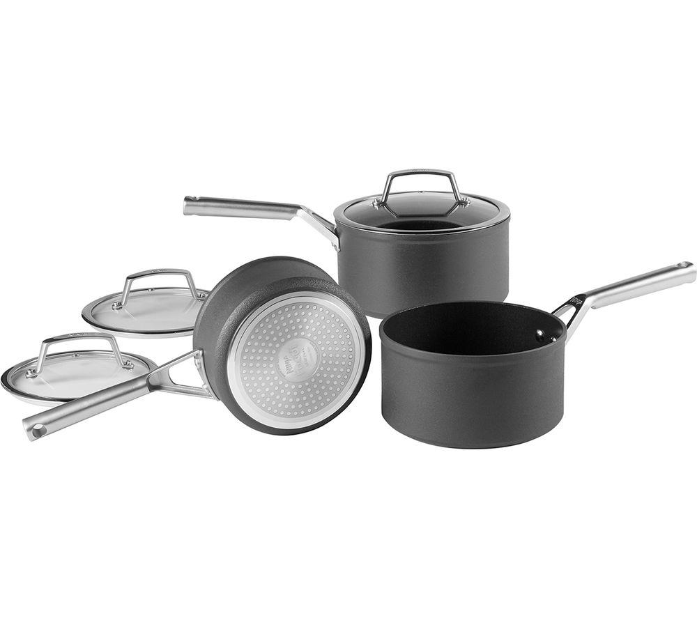 Image of NINJA Zerostick Premium C33000UK 3-piece Nonstick Saucepan Set - Grey