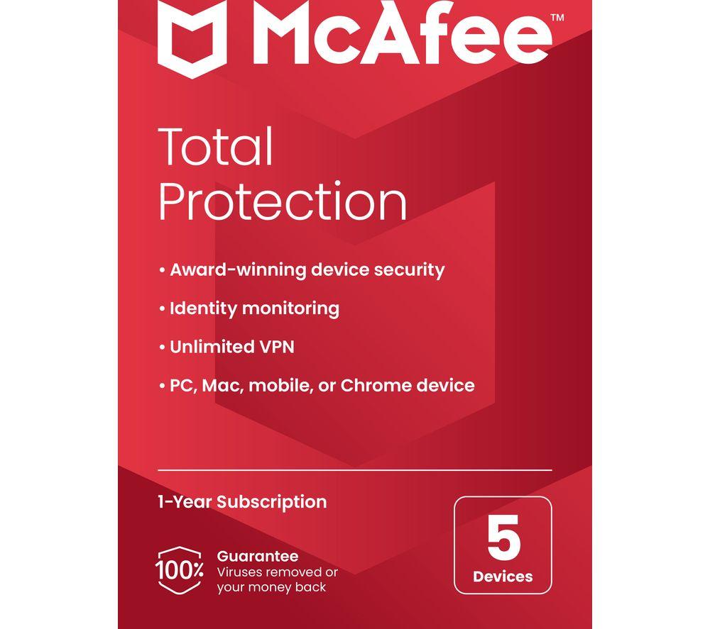 Buy MCAFEE Total Protection 1 year for 5 devices Currys