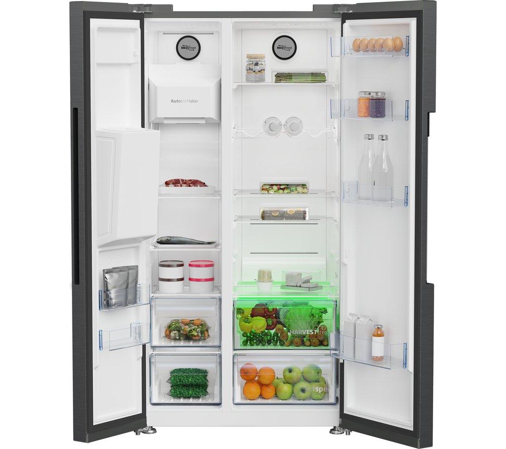 BEKO Pro ASP342VPZ American-Style Fridge Freezer - Black Steel image number 6 of 14