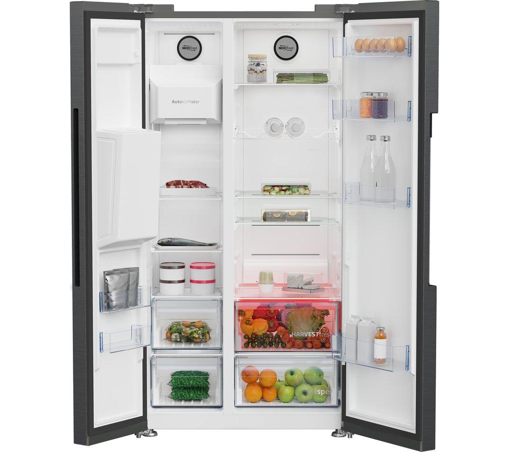 BEKO Pro ASP342VPZ American-Style Fridge Freezer - Black Steel image number 7 of 14
