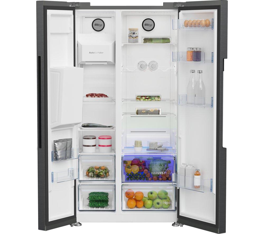 BEKO Pro ASP342VPZ American-Style Fridge Freezer - Black Steel image number 8 of 14