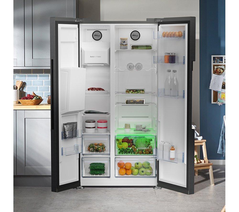 BEKO Pro ASP342VPZ American-Style Fridge Freezer - Black Steel image number 12 of 14