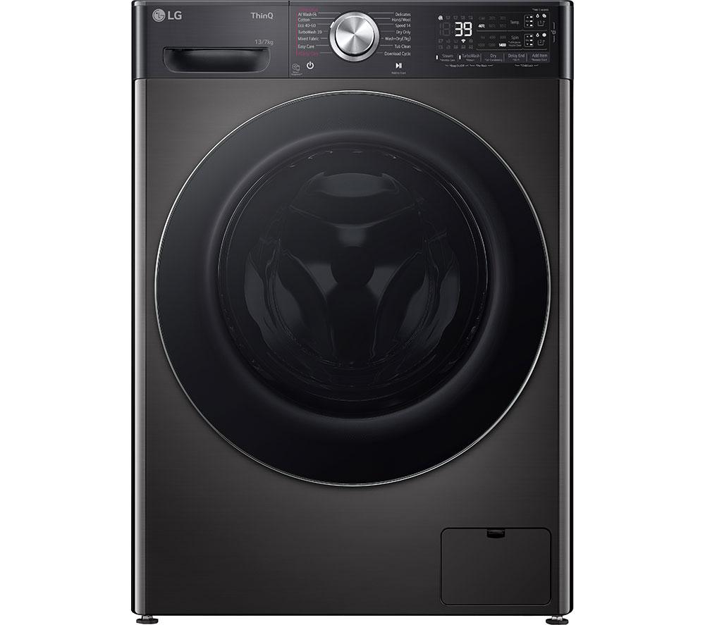 LG EZDispense FWY937BCTA1 WiFi-enabled 13 kg Washer Dryer - Platinum Black, Black thumbnail