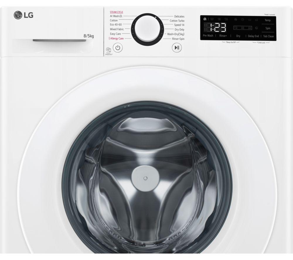 LG AI Direct Drive FWY385WWLN1 8 kg Washer Dryer - White image number 3 of 16