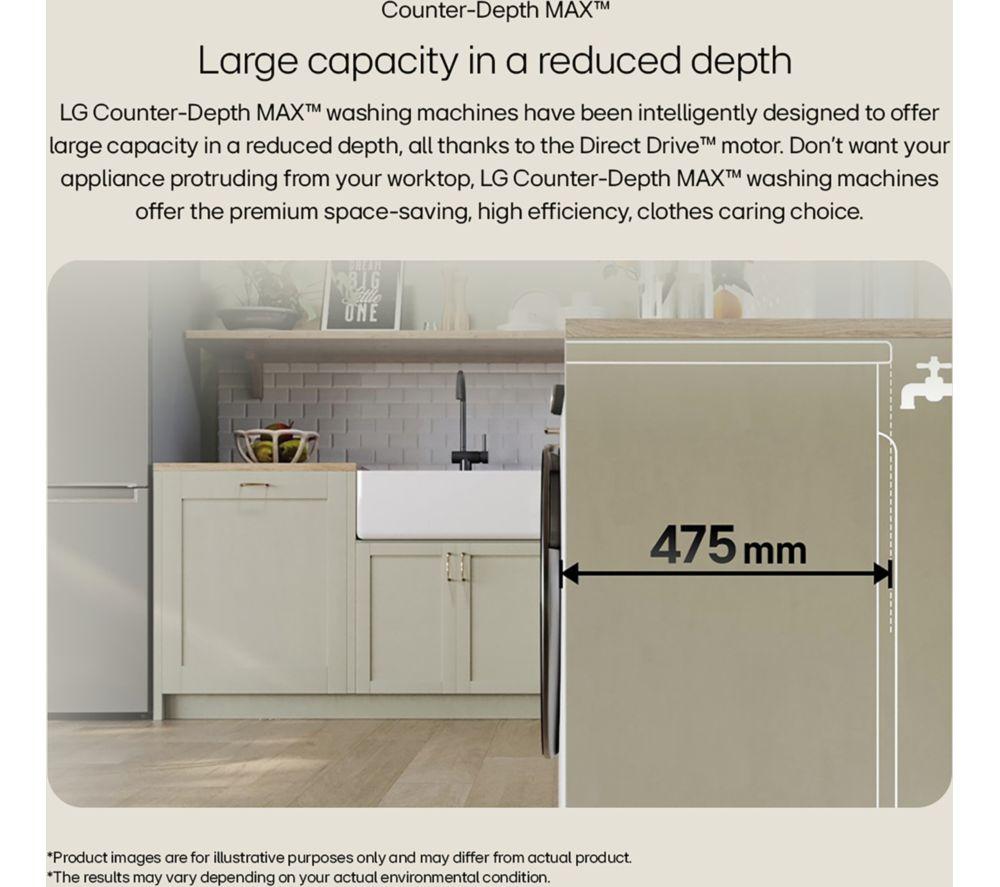 LG AI Direct Drive FWY385WWLN1 8 kg Washer Dryer - White image number 6 of 16