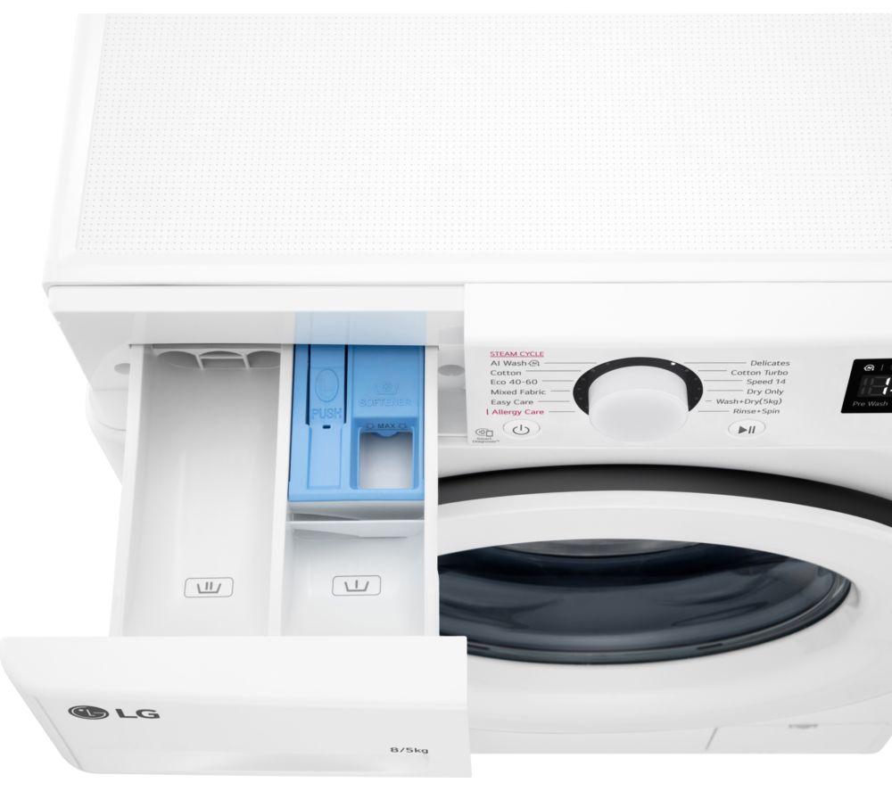 LG AI Direct Drive FWY385WWLN1 8 kg Washer Dryer - White image number 12 of 16