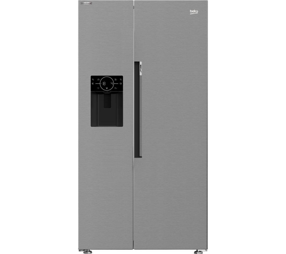 BEKO Pro HarvestFresh ASP342VPS American-Style Fridge Freezer - Stainless Steel, Stainless Steel