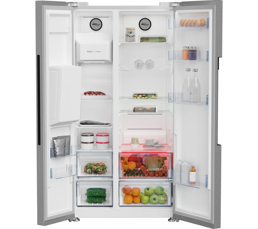 BEKO Pro HarvestFresh ASP342VPS American-Style Fridge Freezer - Stainless Steel image number 4 of 14