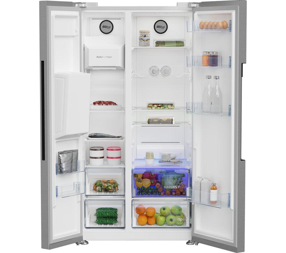BEKO Pro HarvestFresh ASP342VPS American-Style Fridge Freezer - Stainless Steel image number 5 of 14