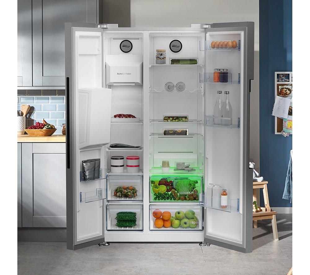 BEKO Pro HarvestFresh ASP342VPS American-Style Fridge Freezer - Stainless Steel image number 9 of 14