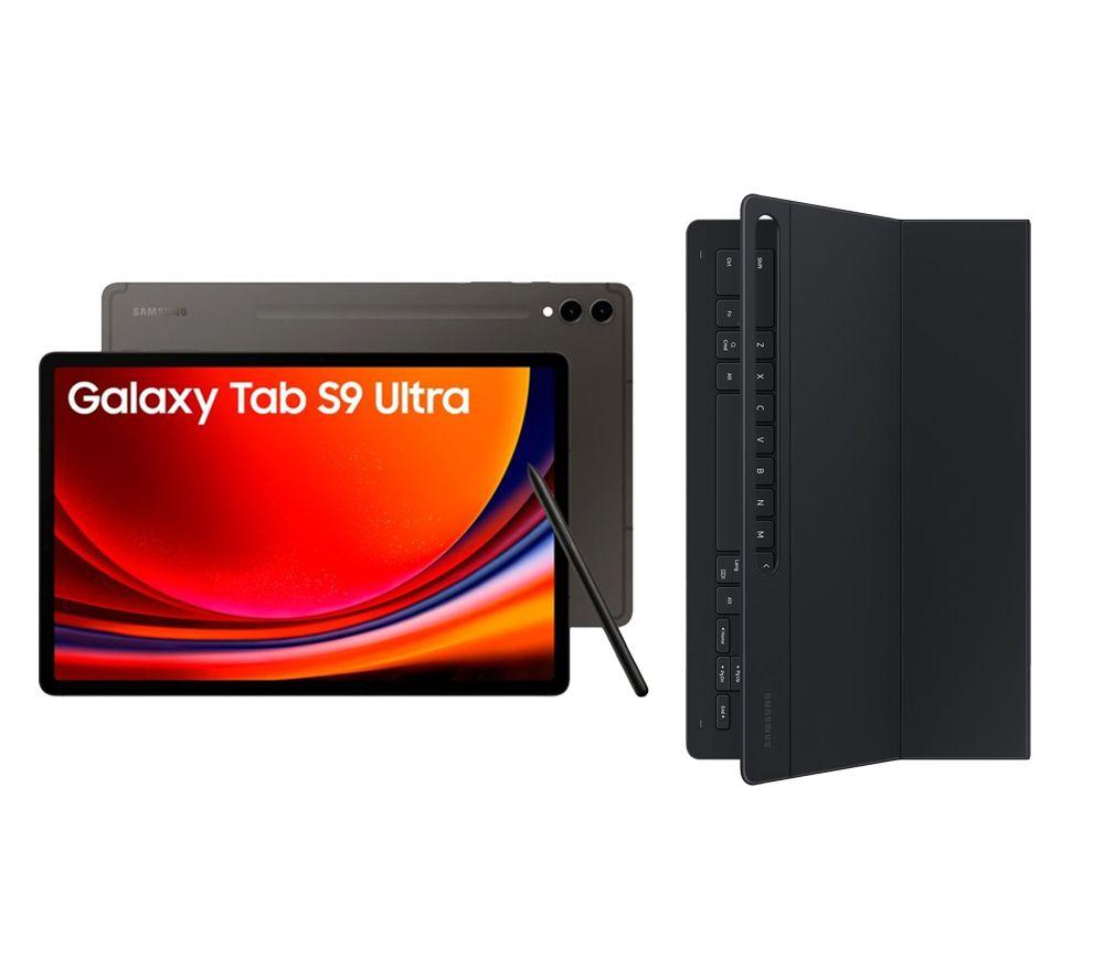 Samsung Galaxy Tab S9 Ultra 14.6" Tablet (512 GB, Graphite) & Galaxy Tab S9 Ultra Slim Book Cover Keyboard Case Bundle, Black