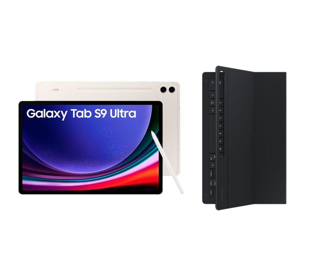 Samsung Galaxy Tab S9 Ultra 14.6 Tablet (1 TB, Beige) & Galaxy Tab S9 Ultra Slim Book Cover Keyboar