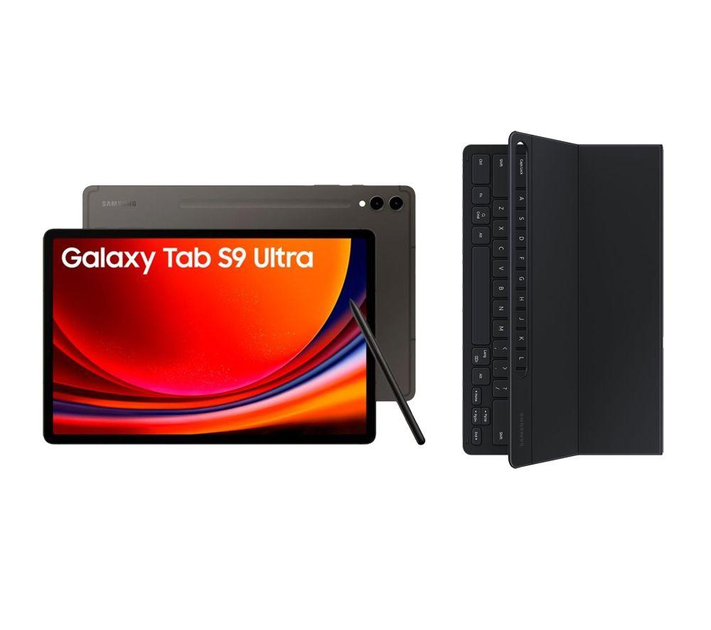 Samsung Galaxy Tab S9 Ultra 14.6" 5G Tablet (512 GB, Graphite) & Galaxy Tab S9 Ultra Slim Book Cover Keyboard Case Bundle, Black