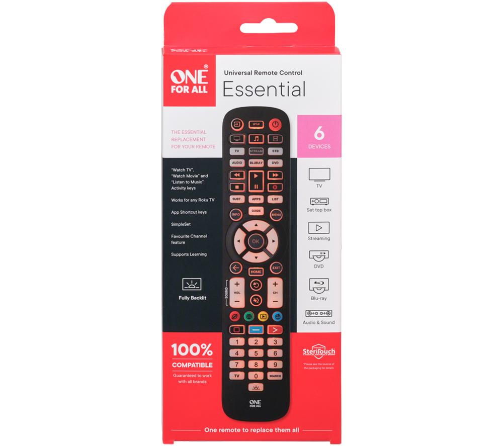 ONE FOR ALL Essential 6 URC3661 Universal Remote Control image number 3 of 4