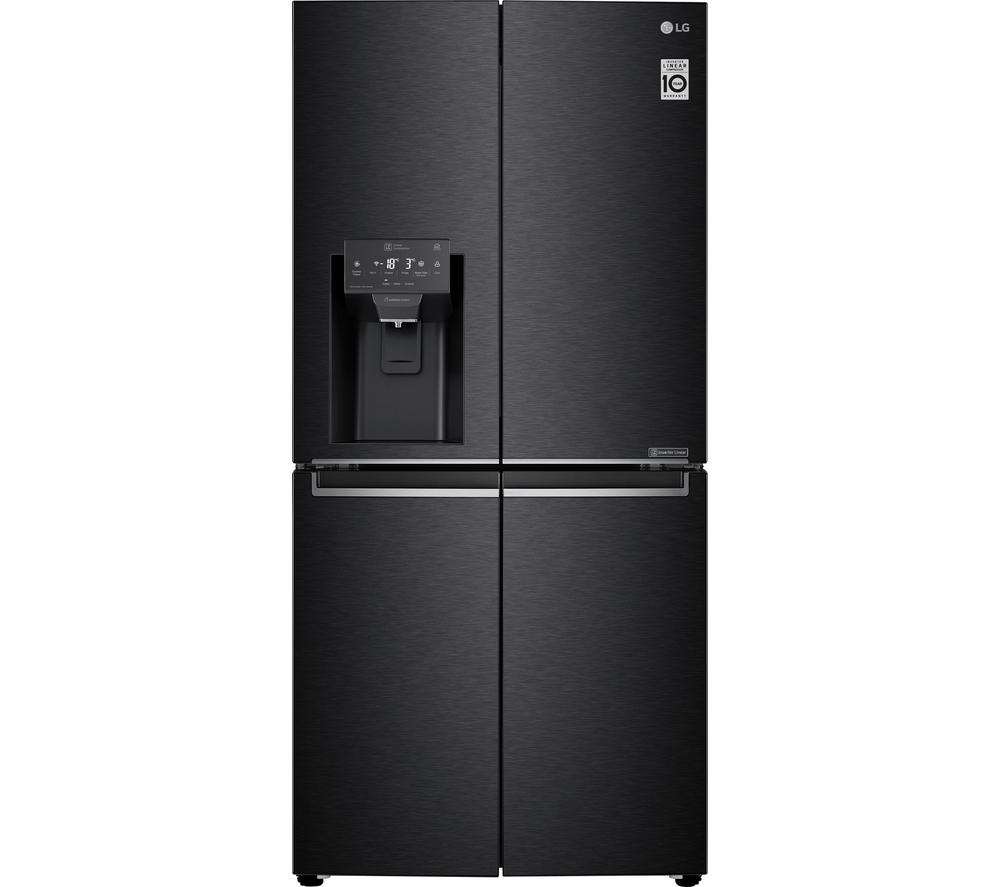 LG NatureFRESH GML844MC7E Slim American-Style Fridge Freezer - Matte Black, Black