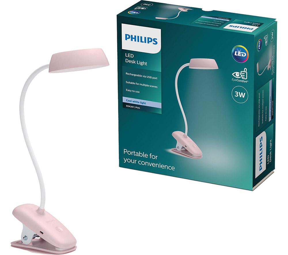 PHILIPS Donutclip DSK201 LED Desk Lamp - Pink