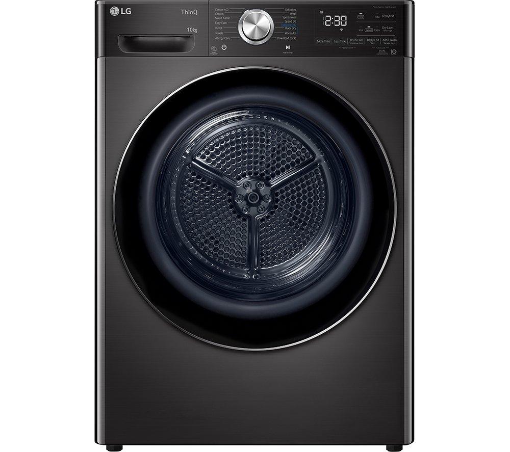 LG V11 FDV1110B WiFi-enabled 10 kg Heat Pump Tumble Dryer - Black, Black