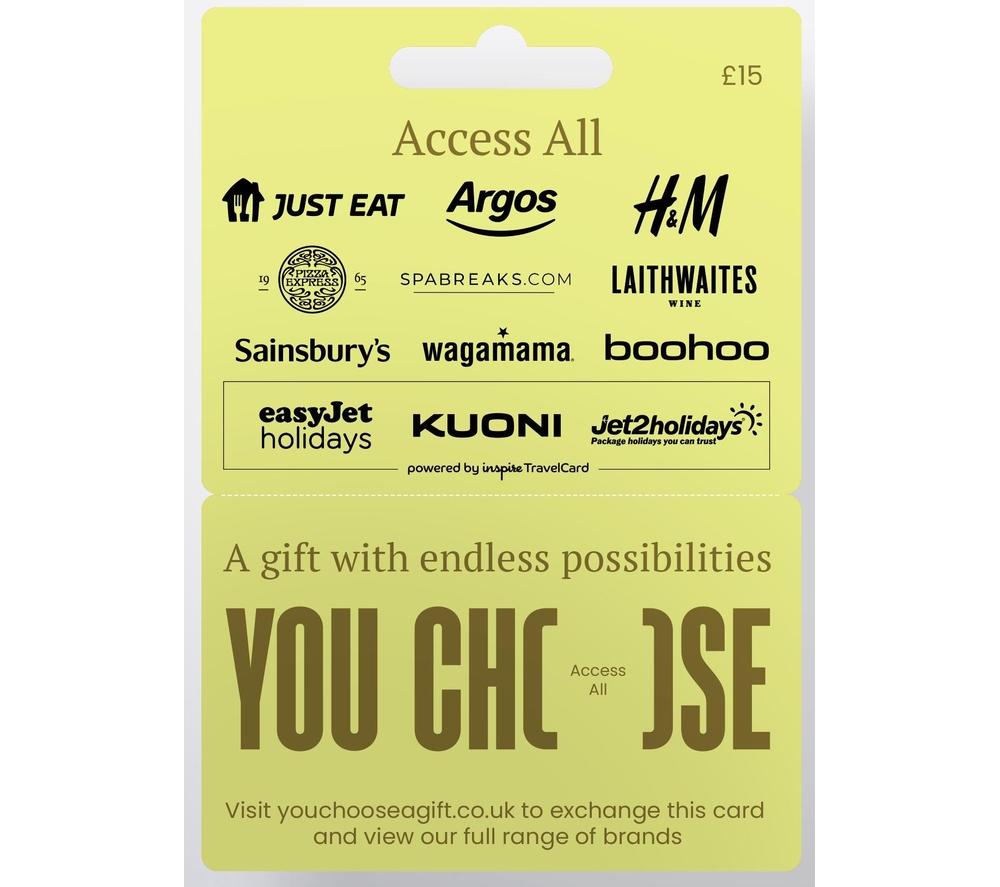 Buy YOU CHOOSE Access All Digital Gift Card - £15