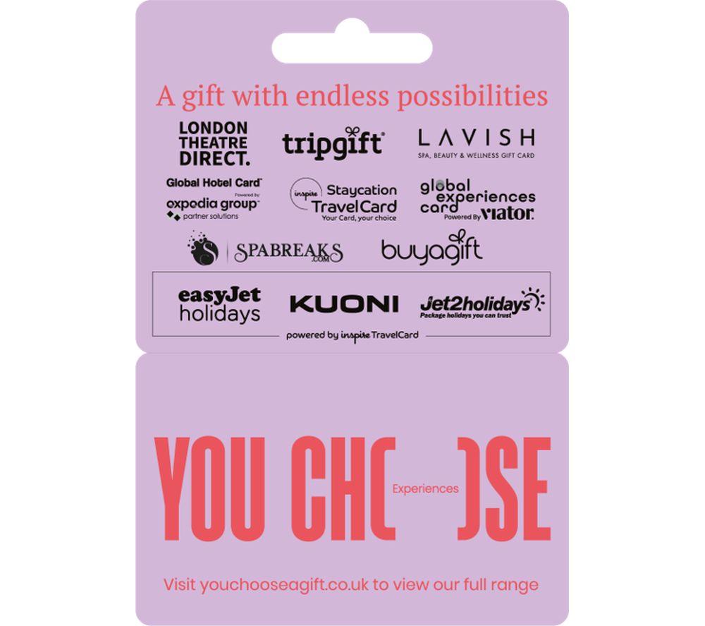 YOU CHOOSE Experiences Digital Gift Card - £50