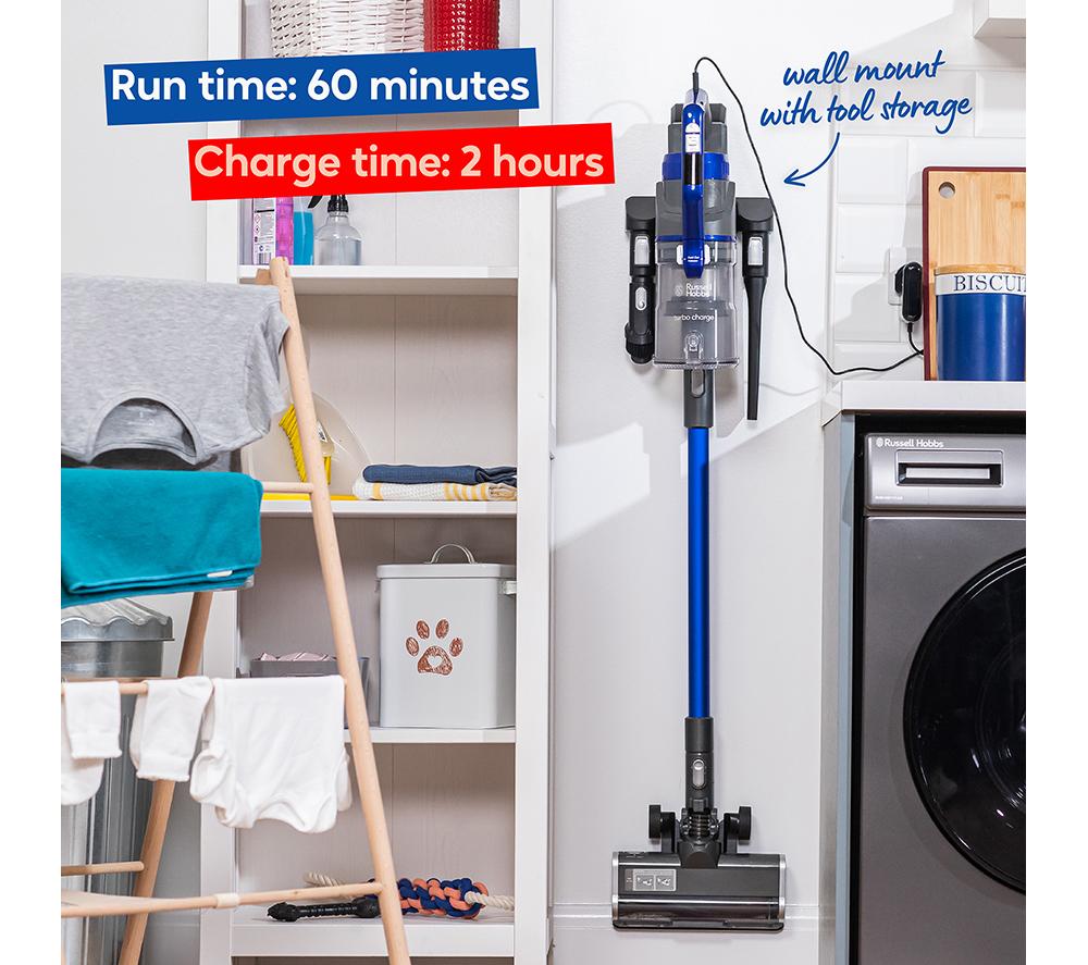 RUSSELL HOBBS Turbo Charge RHHS5101 Cordless Vacuum Cleaner - Grey & Blue image number 8 of 15
