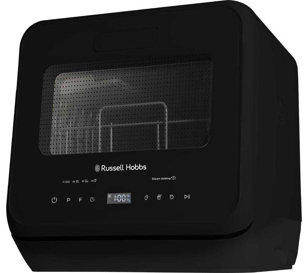 RUSSELL HOBBS RH2TTDW101B Table Top Dishwasher – Black, Black