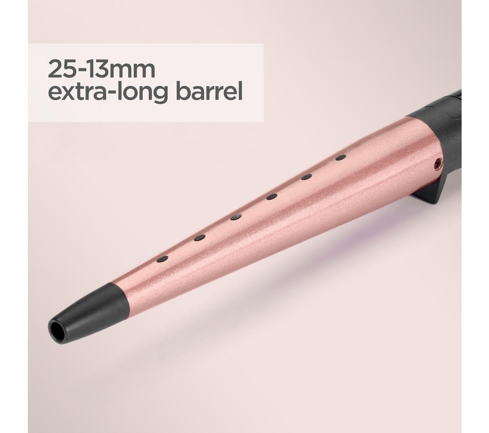 BABYLISS Rose Quartz C454U Conical Wand - Black & Pink image number 3 of 6