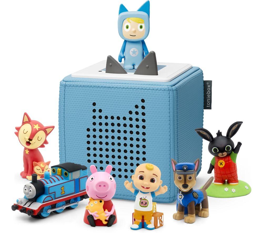 Tonies Toniebox Starter Set (Light Blue), Paw Patrol, Thomas and Friends, Bing Bunny, Cocomelon, Bed