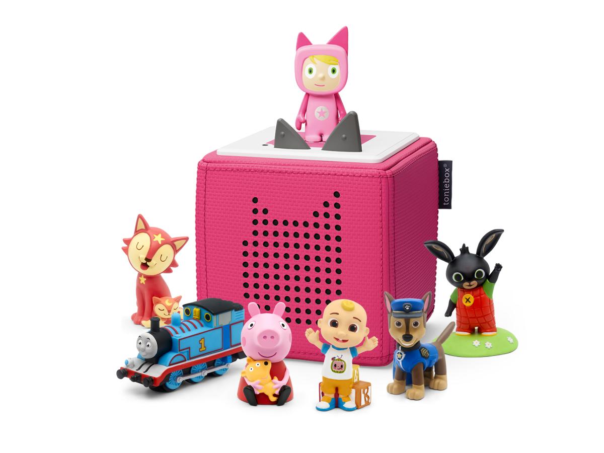 Tonies Toniebox Starter Set (Pink), Paw Patrol, Bing Bunny, Cocomelon, Bedtime Lullabies, Peppa Pig 