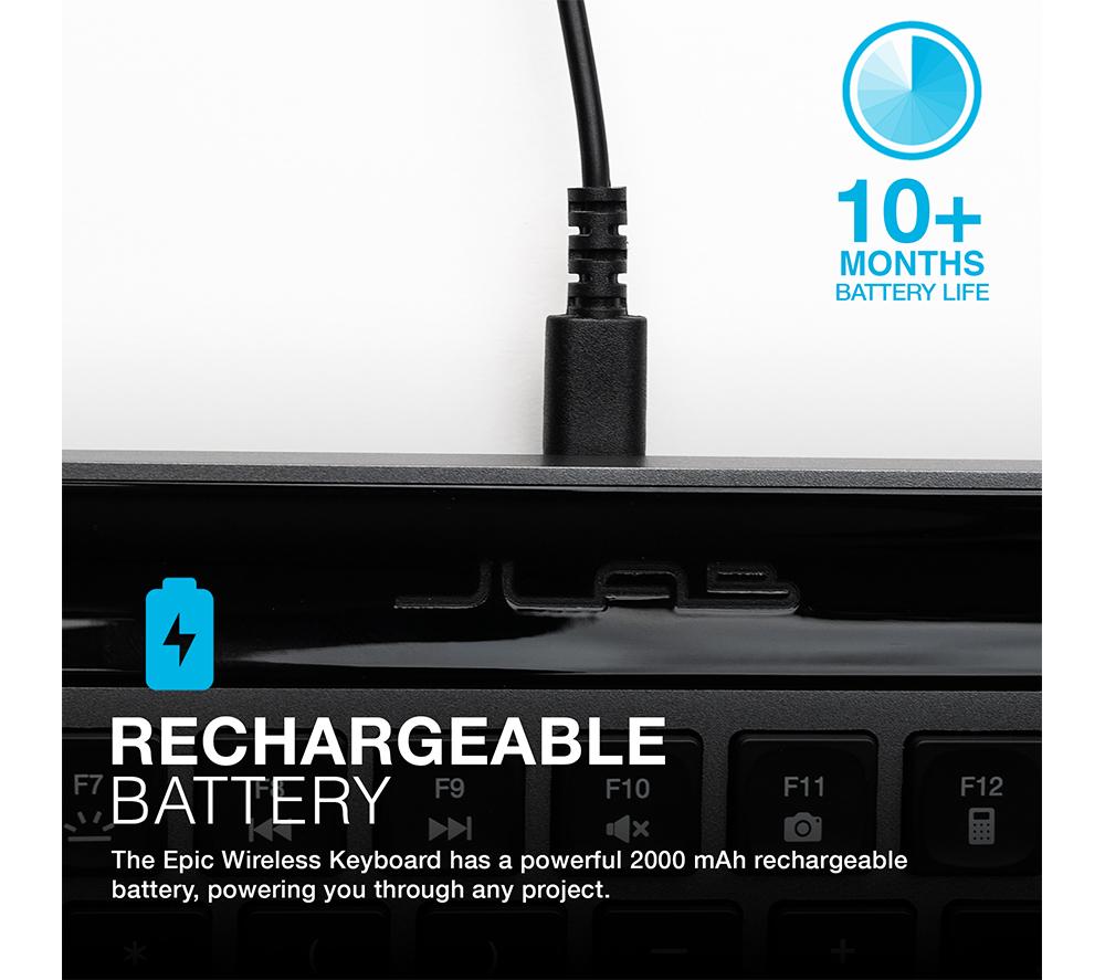 JLAB Epic Wireless Keyboard - Black image number 6 of 8