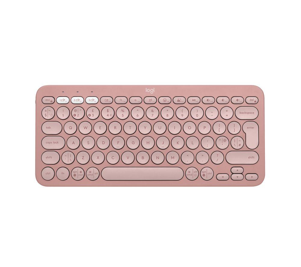 LOGITECH Pebble Keys 2 K380S Wireless Keyboard - Pink, Pink