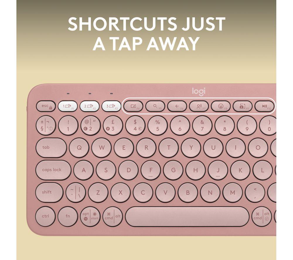 LOGITECH Pebble Keys 2 K380S Wireless Keyboard - Pink image number 4 of 11